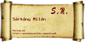 Sárkány Milán névjegykártya