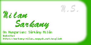 milan sarkany business card