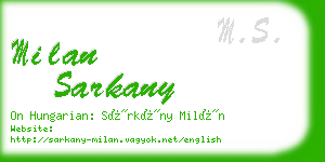 milan sarkany business card